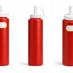 Red Squeeze Sauce Bottle Ketchup & Condiment Dispenser by MA Household