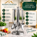 MA HOUSEHOLD Premium Stainless Steel Kitchen Utensil Set 7 Pcs With Stand
