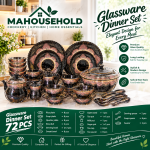 Glassware Dinner Set 72 Pcs Elegant Glass Dinnerware