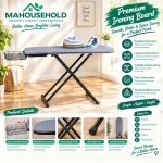 Premium Foldable Ironing Board with Pull-Out Clothes Rack Heavy Duty Ironing Table
