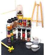 2-Tier Steel Spice Rack Kitchen Organizer MA Household - Image 2