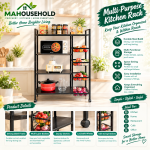 Multifunctional Storage Rack Heavy Duty 4 Tier Organizer (Without Wheels)