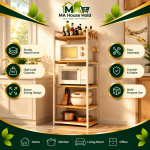 Microwave Stand 5 Layers Wood Multipurpose Organizer by MA Household