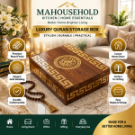 Luxury Quran Storage Box with Gold Islamic Design