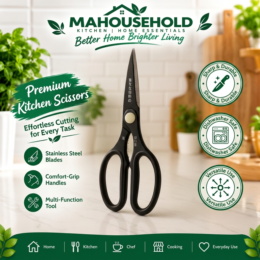 da78e1bd74a942b0b54efa7e63849231 Japanese Kitchen Scissors 21cm Heavy Duty Multi-Purpose - Image 1