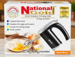 National Gold 5 Speed Hand Mixer with Turbo Switch Egg Beaters & Dough Hooks - Image 2