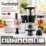 Cambridge Food Processor with 600gm Chopper, Blender, Grinder, Slicer & Shredder Premium Quality - Image 2