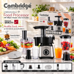 Cambridge Food Processor with 600gm Chopper, Blender, Grinder, Slicer & Shredder Premium Quality